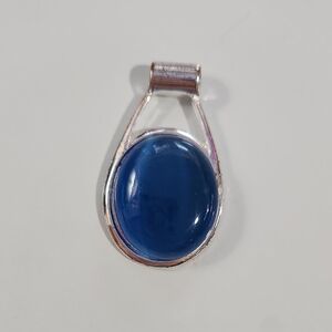 Y2K Elegant Blue Silver Pendant